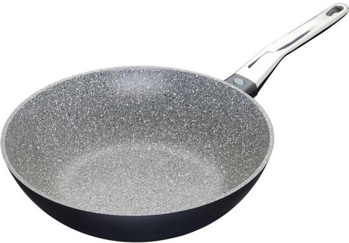 Antiaanbak Wok van Gietaluminium voor Inductie - 28 cm