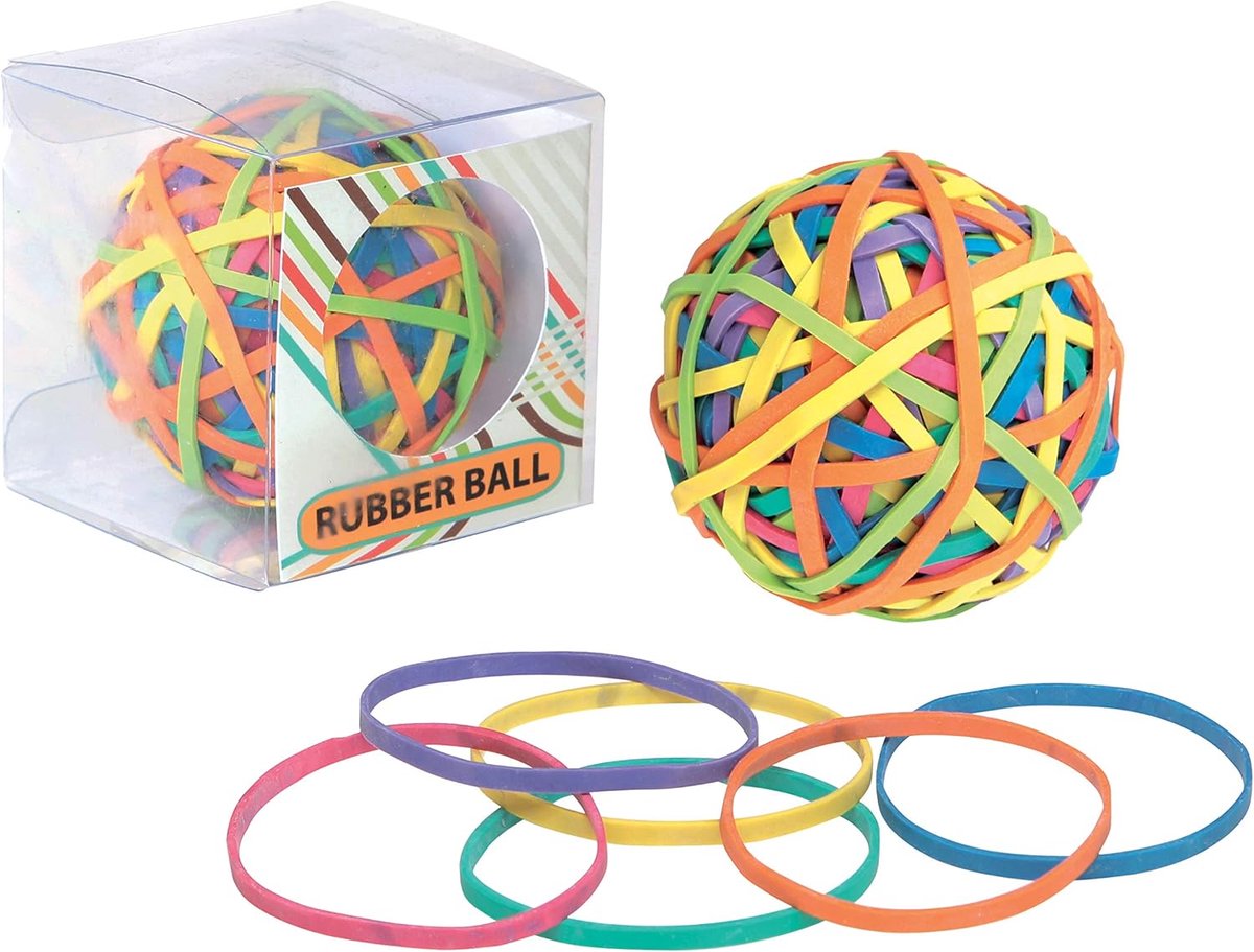 Elastiekjes 170 stuks - kleurrijk - bal 70 x 3 mm - ideaal voor knutselen - ShopVlot