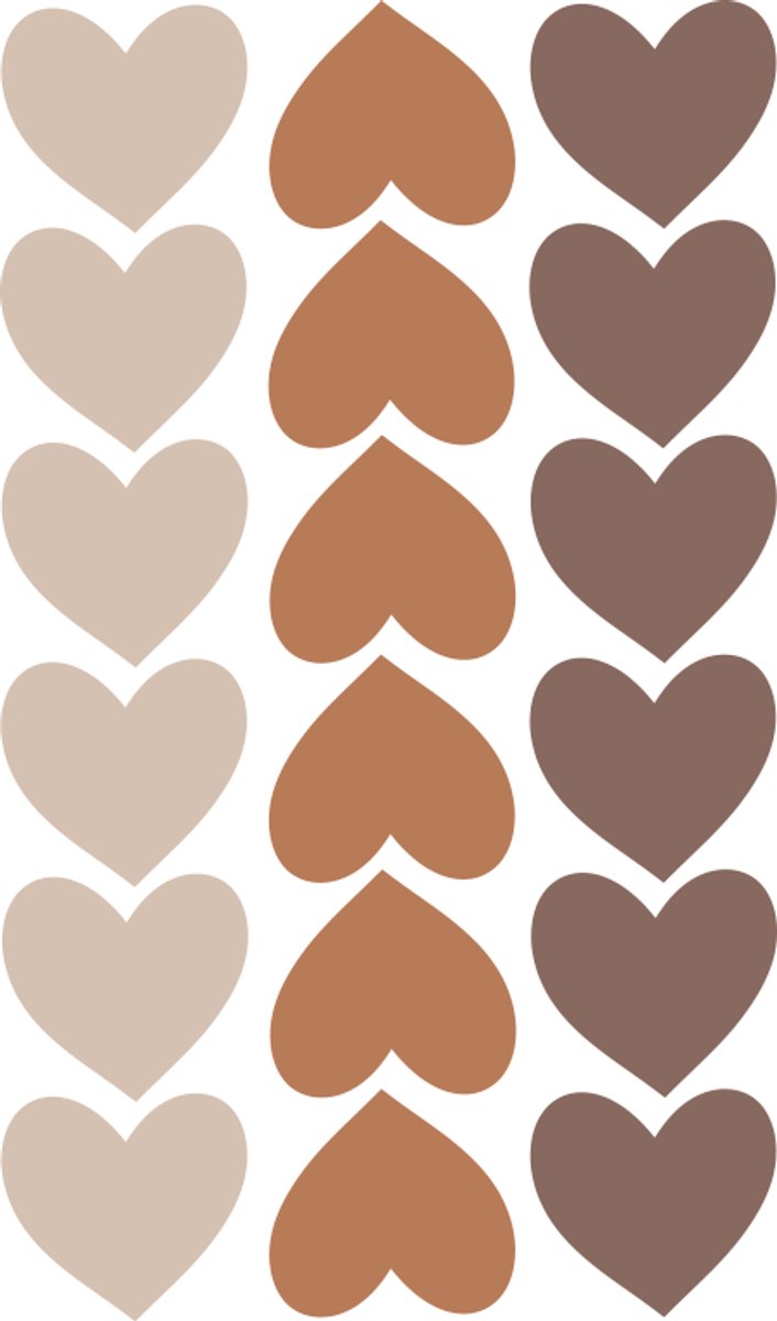 Muursticker hartjes natural