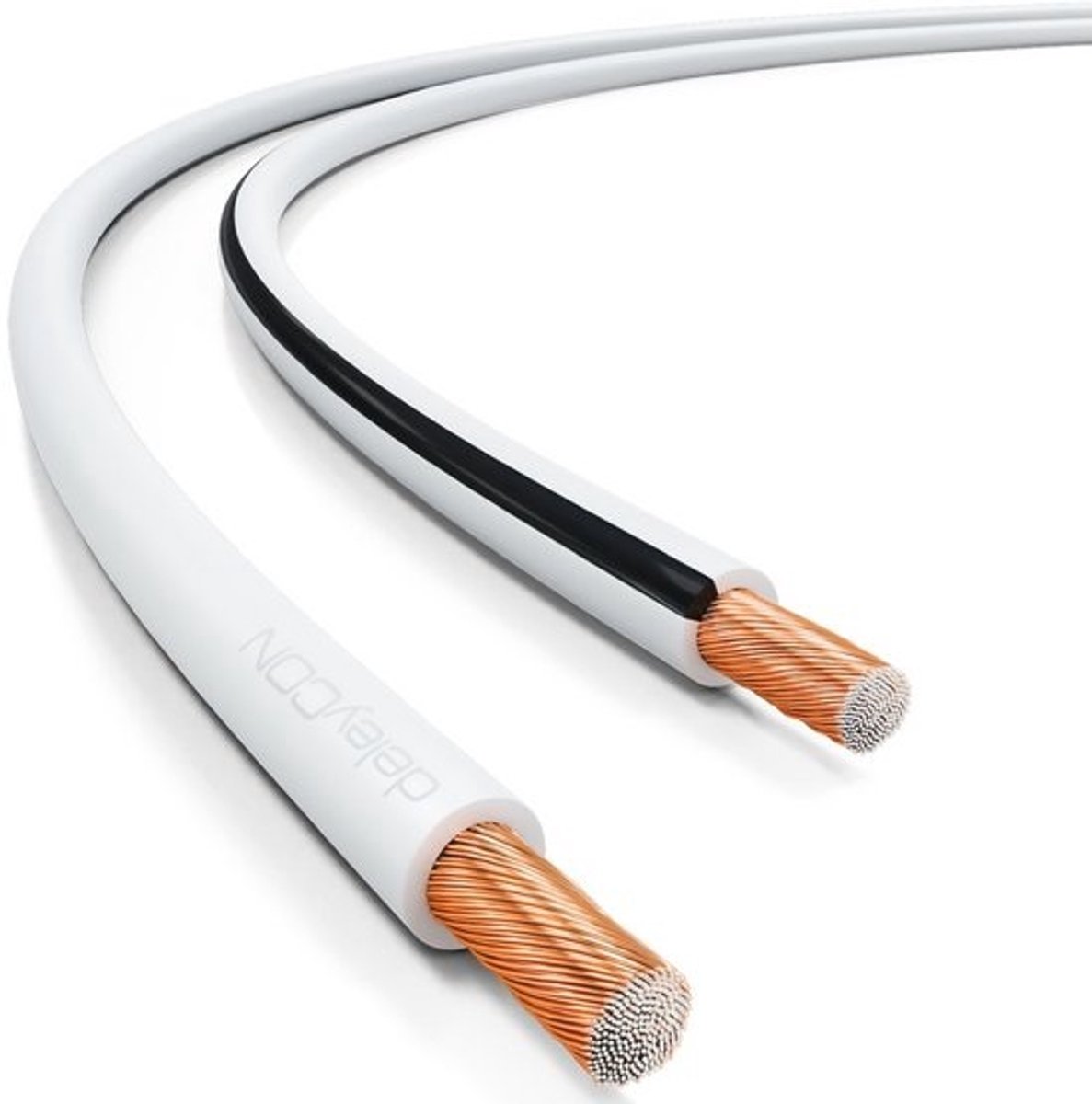 25 Meter Luidsprekerkabel 2x0.75mm² Box Kabel met Polariteitsmarkering - Wit