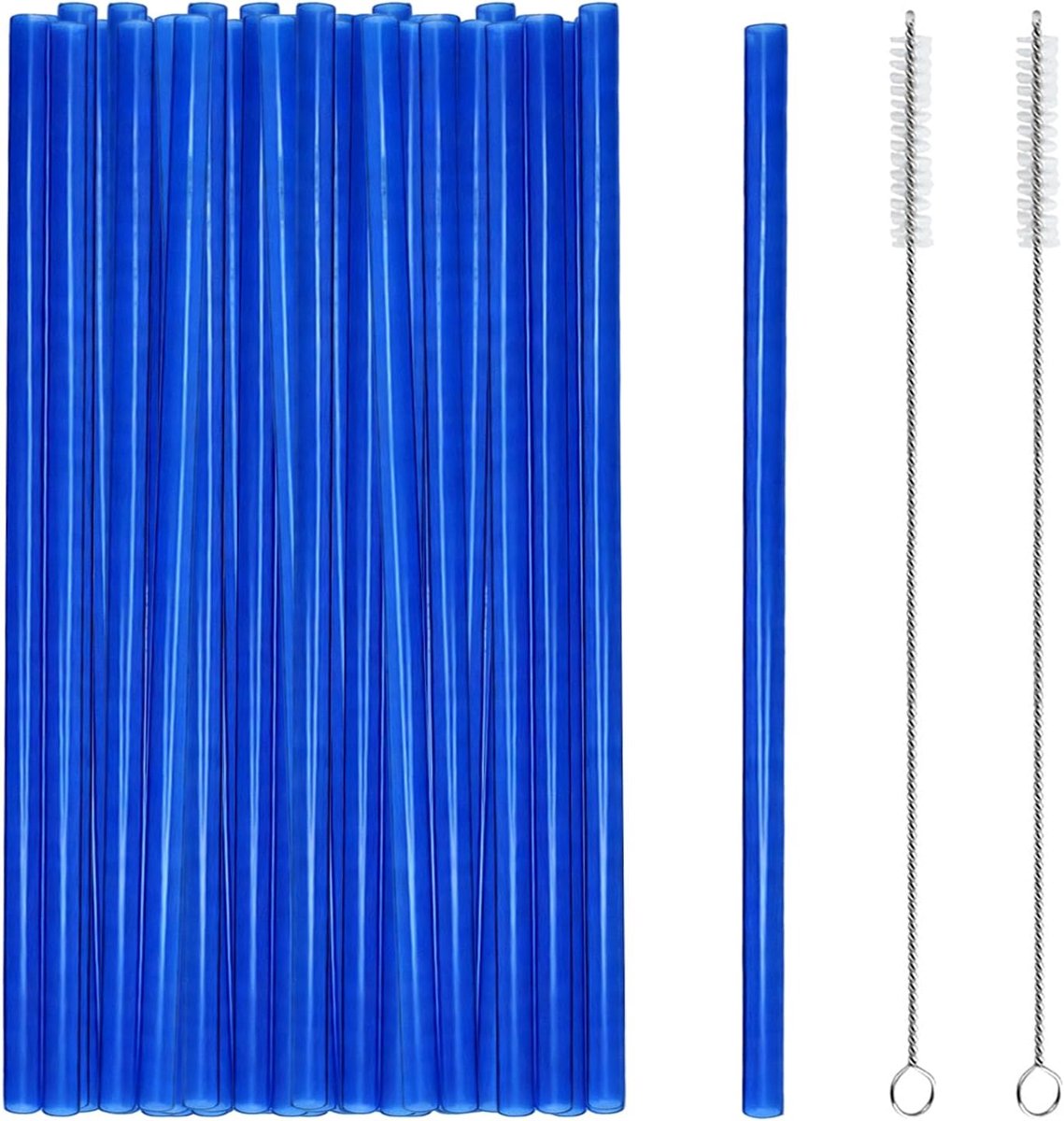 Herbruikbare kunststof rietjes, koningsblauw