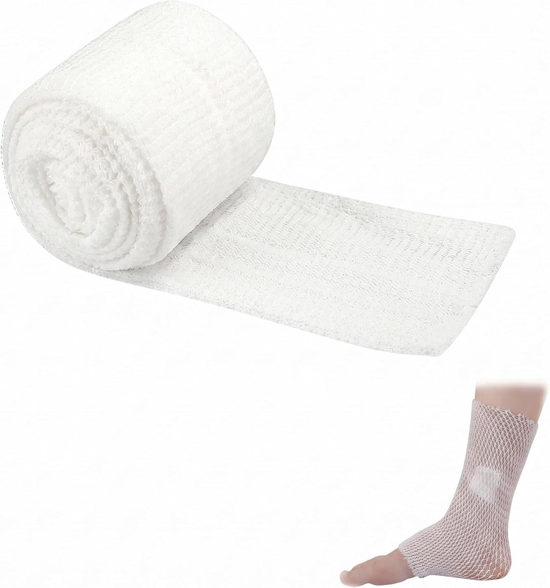 Buisverband 1 rol, ademend netverband voor arm, been & gewrichten, veilige grip voor wondverbanden.