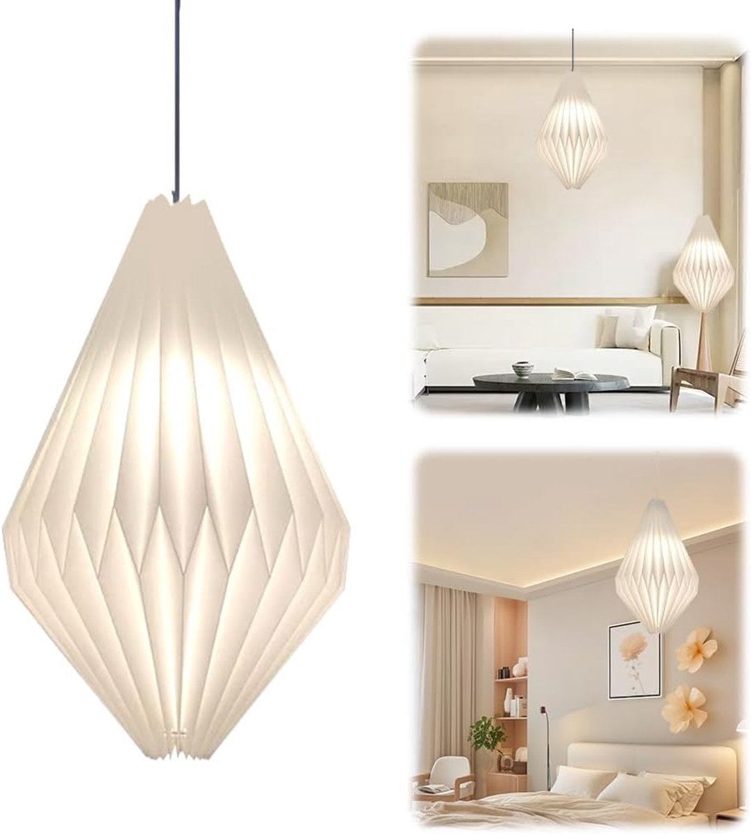 Papier lampenkap papier, Origami design papieren lampenkap, moderne lampenschap, rond, voor hanglamp, voor woonkamer, slaapkamer