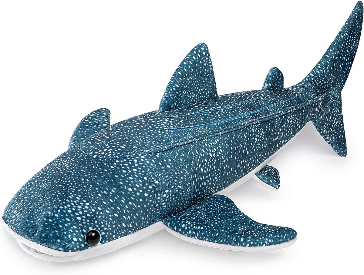 Lilizzhoumax Grote Walvishaai Pluche Speelgoed - 81 cm Speelgoedkussen Realistisch Knuffelbaar Gevuld Dier Walvishaai Pluche Schattig Super Zacht Huisdecoratie Kerst Verjaardag Cadeau voor Jongens
