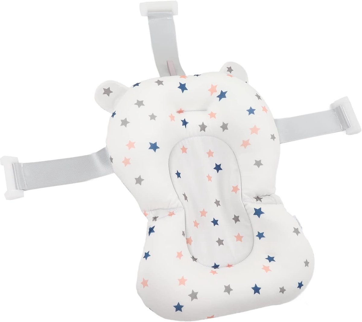 Babybadje Zitkussen, Babybadje Kussen Pad Pasgeboren Badmat Drijvende Veilige Opvouwbare Baby Bad Supporter voor Pasgeboren (Witte sterren)