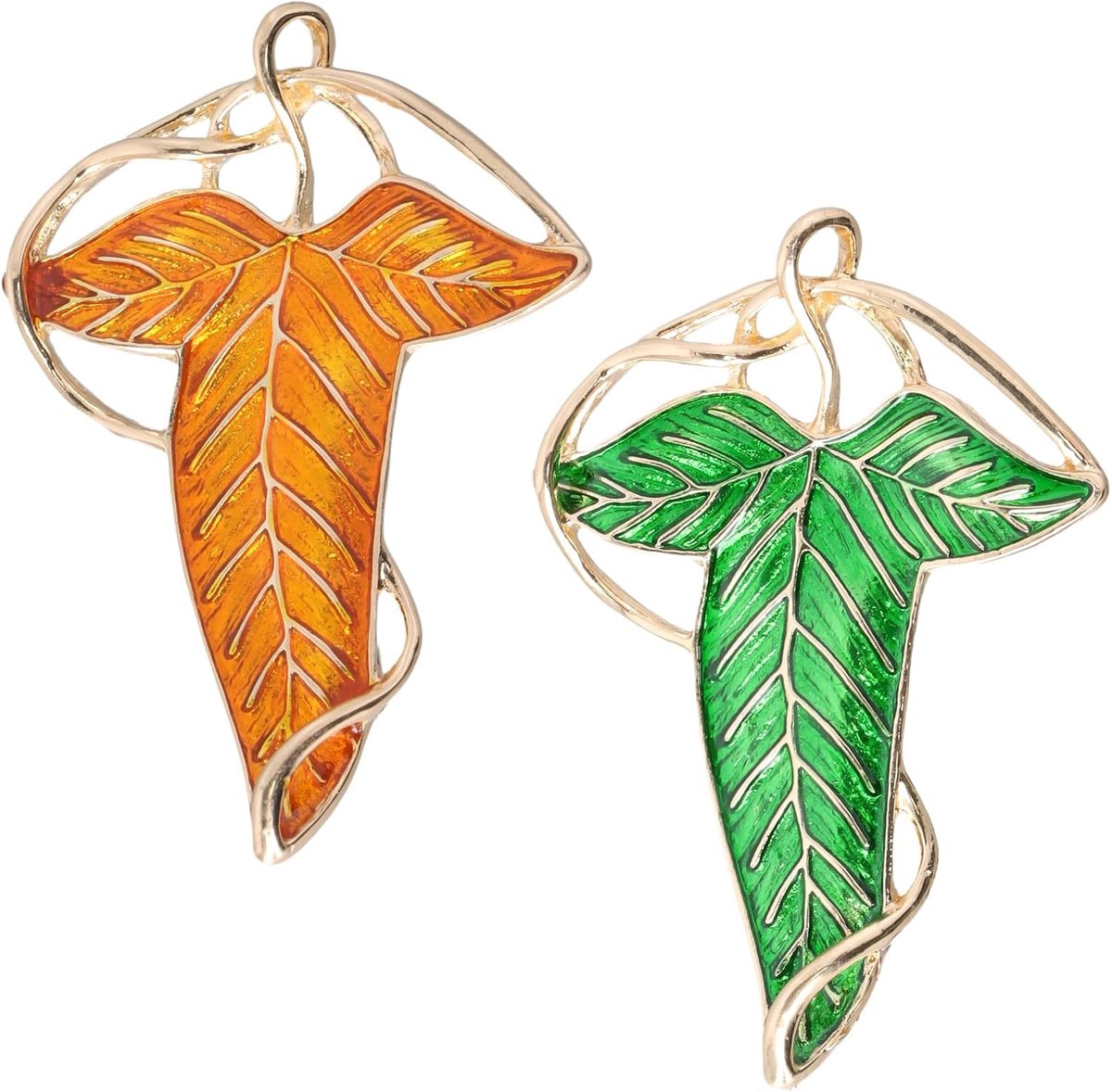 Broches, sieraden voor kleding, retro broche damesbroche, groen en oranje, combineer met pak, rok, cape, Broch, 1 maat, Metaal