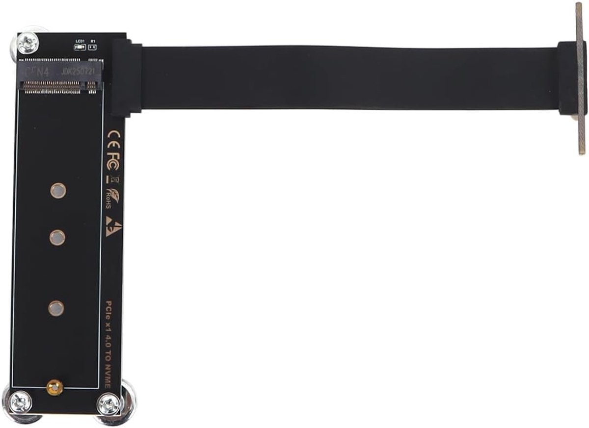 4.0 x1 naar M.2 NVMe-adapter (10 cm, magnetisch) voor 2230/2242/2260/2280 SSD's - Ondersteunt PCI- X1/X4/X8/X16-slots