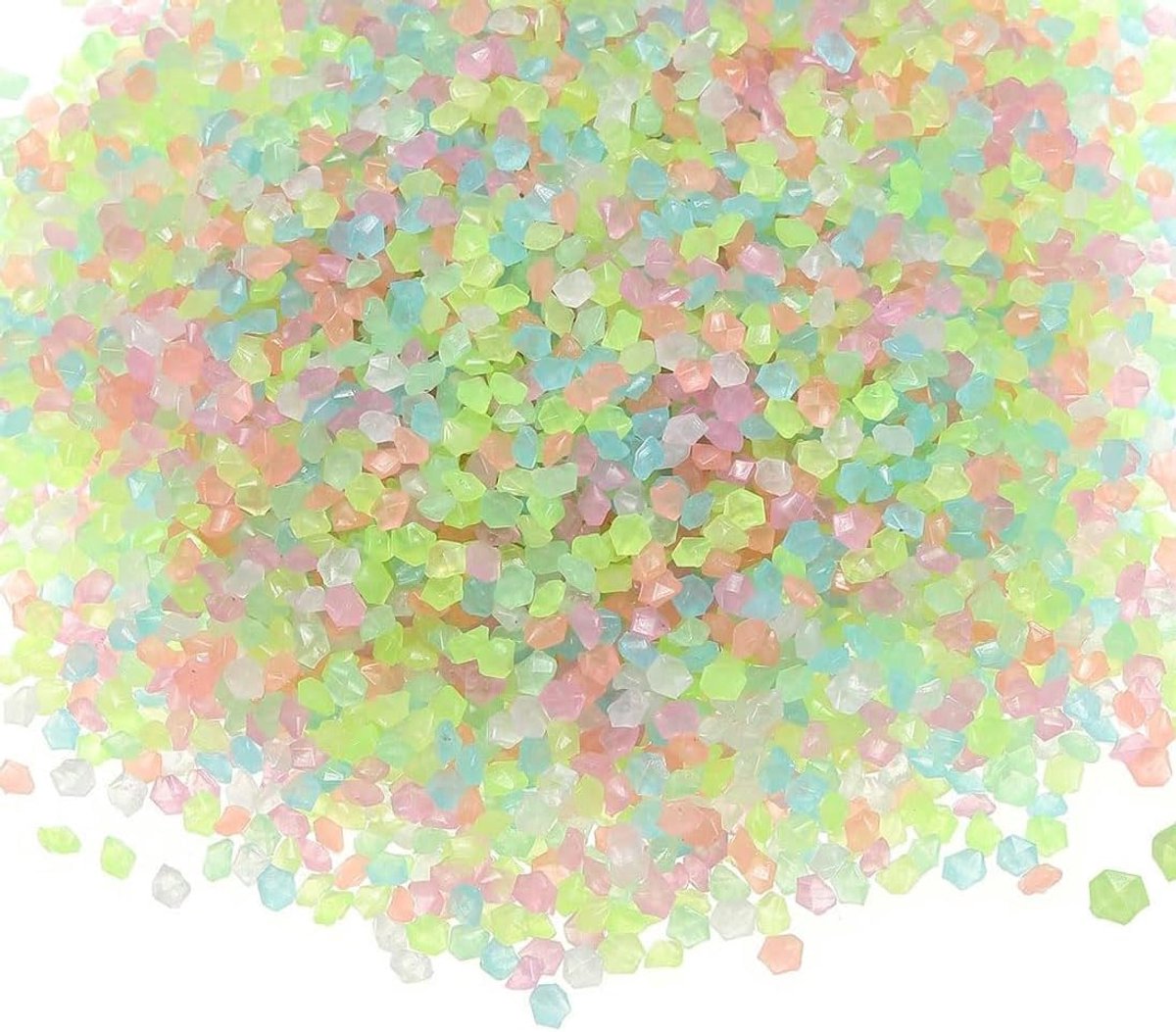 5000 stuks herbruikbare kleine lichtgevende kiezelstenen, fluorescerend kleurrijk zand, decoratieve stenen voor tuin, aquarium, kinderkamer, balkon (kleurrijk)