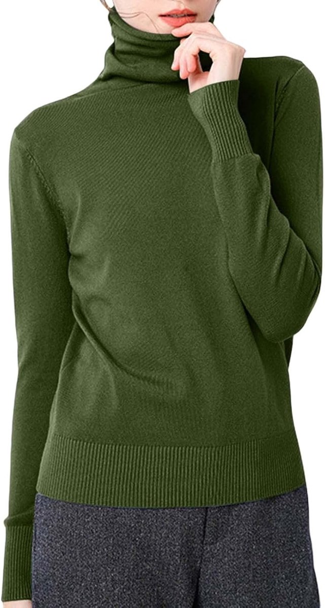 Gebreide trui coltrui slim fit zacht warm winterbovendeel casual veelzijdige basic outfit