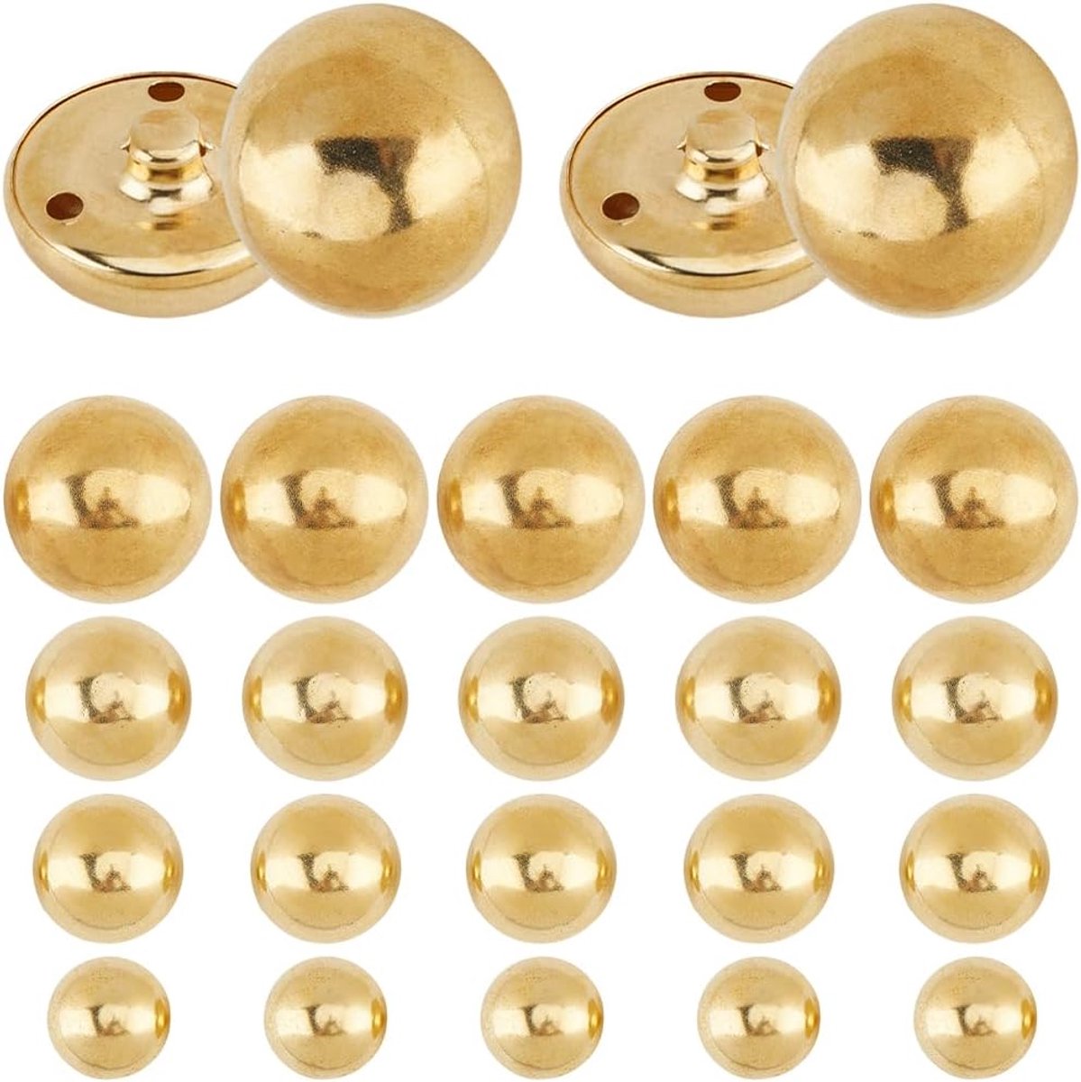 Knopen Verschillende Maten Vintage 3 Gaten Metalen Snap Paddestoel Koepelvormige Sparkle Decoratieve Knop Voor Naaien Maken Kleding Accessoires Jas Decor