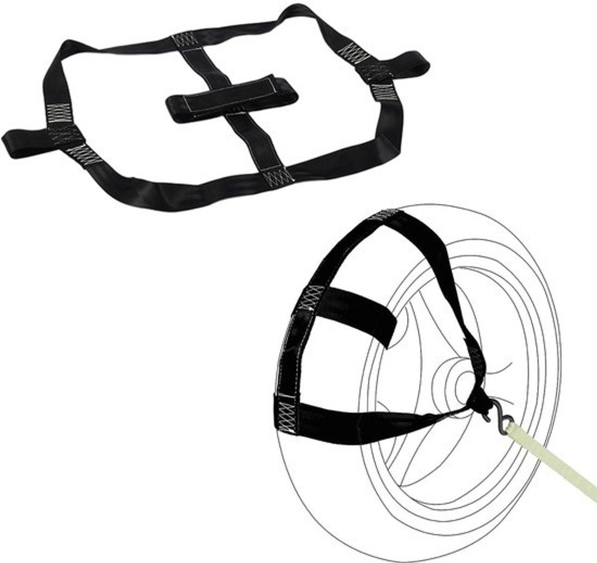 Motorfiets Achterwiel Spanband - Robuust & Duurzaam met Vastzetsysteem - Voor Transportbeveiliging Reizen & Camping - Zwart