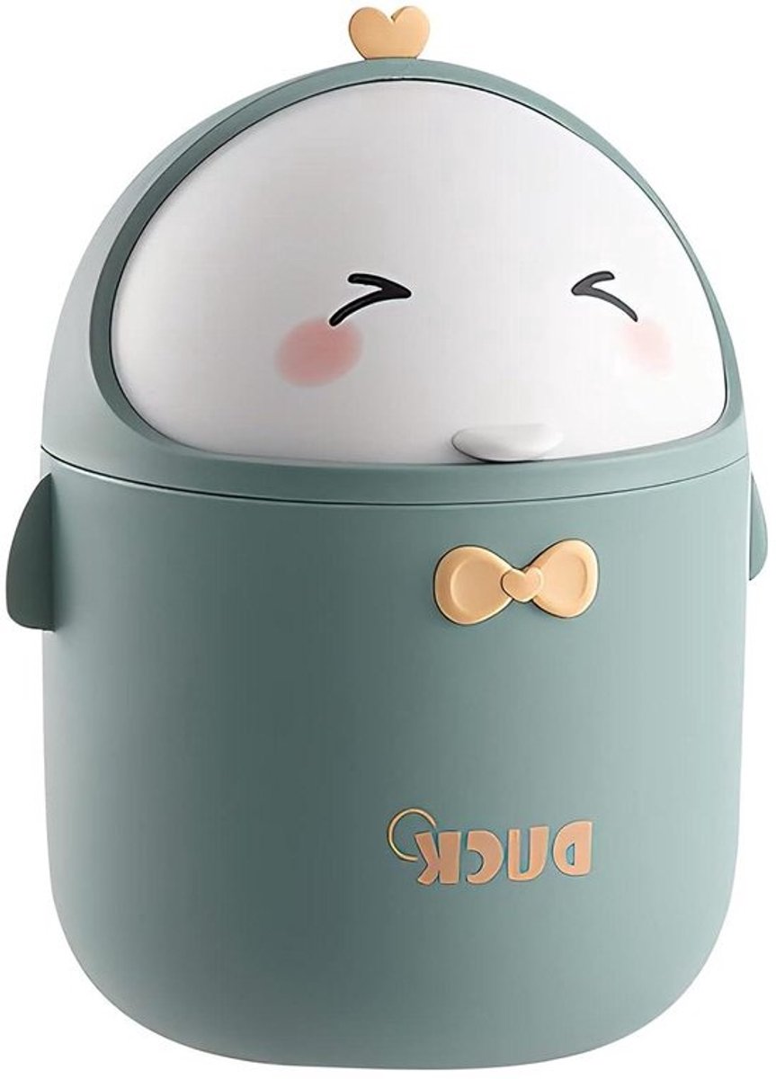 Allecto Plus - Mini Vuilnisemmer met Schommeldeksel voor Kantoor en Bureau - Cosmetica-emmer voor Keuken, Badkamer en Kinderkamer