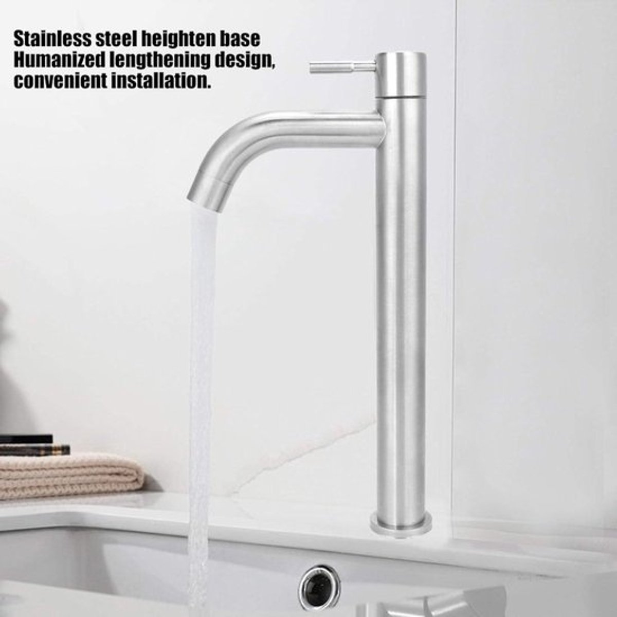 Content in HTML - 1/2 Inch Wire Stainless Steel Single Cold Sink Faucet - Bathroom Sink Faucet with Single Cold Water - 304 Stainless Steel Brushed Faucet - High Style for Bathroom Kitchen .