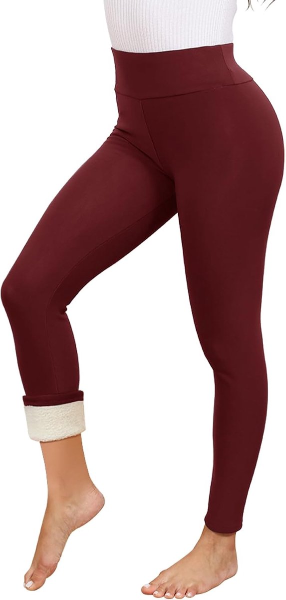 Thermolegging voor dames, winter, gevoerde leggings, fleece, thermobroek, warme thermische leggings, hoge taille, ondoorzichtig