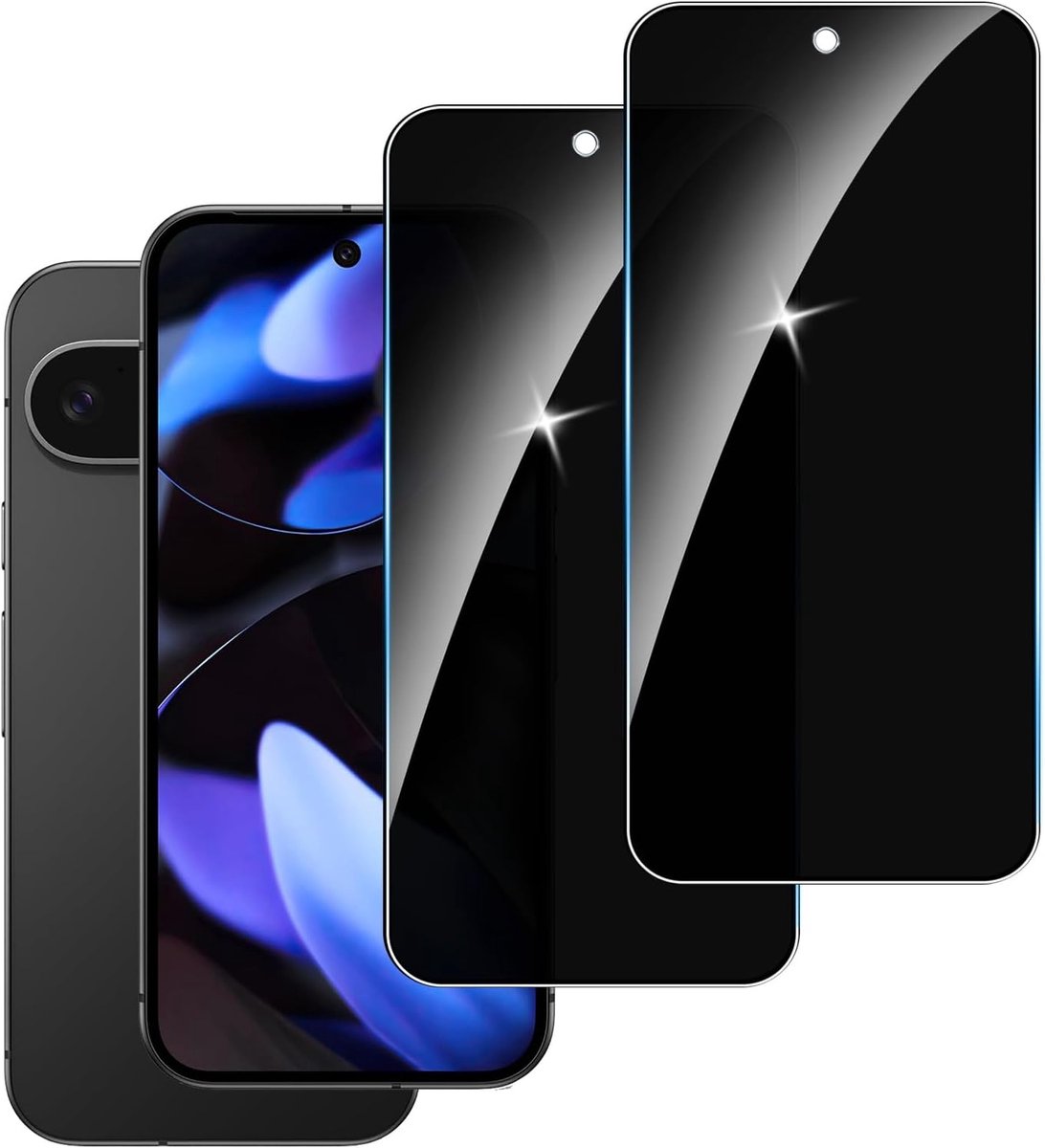 【2 stuks】privacy schermbeschermer voor Google Pixel 9,Anti-Spy aangemaakte glas Screen Protector,9H hardheid,Gemakkelijk te Installeren,Anti-kras,Geen Luchtbellen