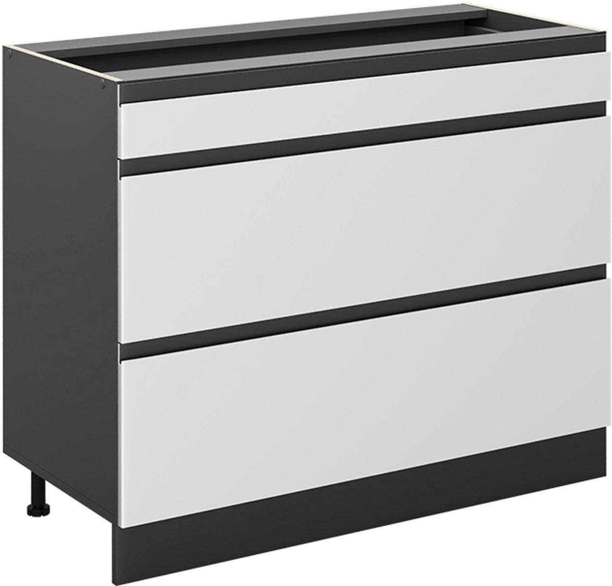 Vicco Keukenonderkast R-Line, Wit/Antraciet, 100 cm zonder werkblad