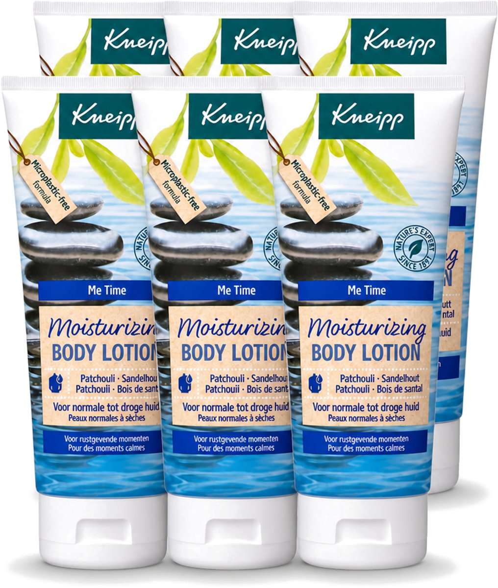 6 x Kneipp - Body lotion - Me‑Time - Patchouli & Sandelhout - 200 ml - Voordeelverpakking - 6 stuks