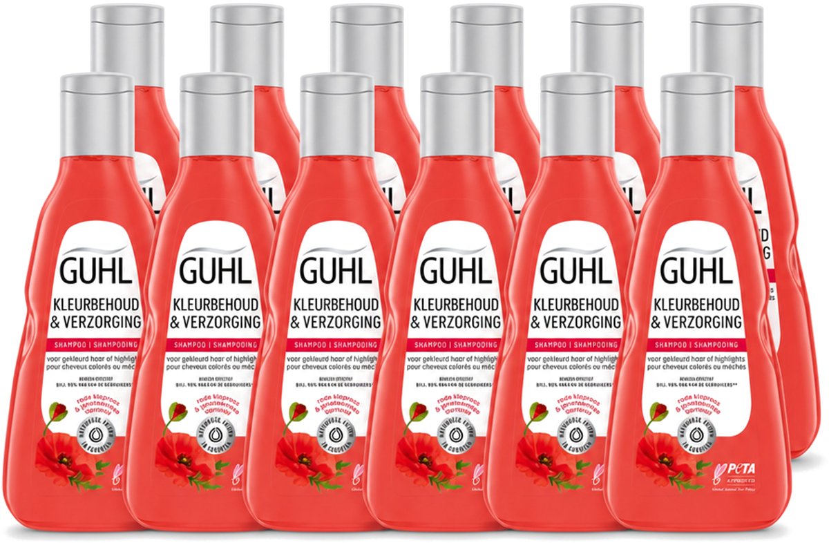 12 x Guhl - Shampoo - Kleurbehoud & Verzorging - 250 ml - Voordeelverpakking - 12 stuks