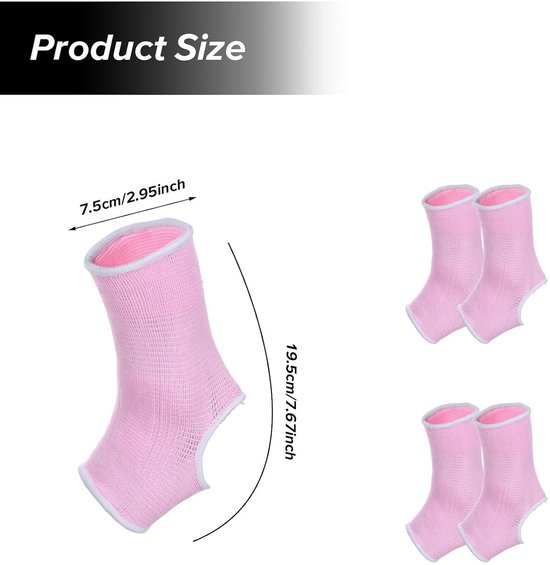 Ademende Enkeldbandages Voor Kinderen - Elastische Steun Voor Verstuikte Enkels, Bescherming Voor Sport En Dans, Hiel Sokken Voor Meisjes 6-14 Jaar (Roze) — afbeelding 5