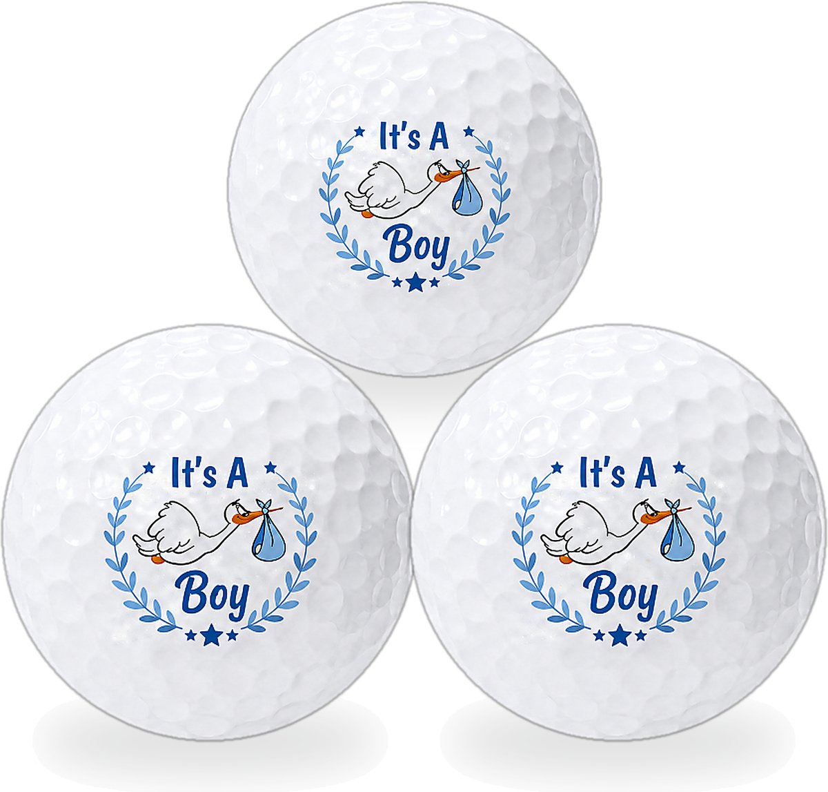 Golfballen It's a Boy - Geboorte Golf Cadeau - 3 stuks - Wilson - Bedrukte Golfballen