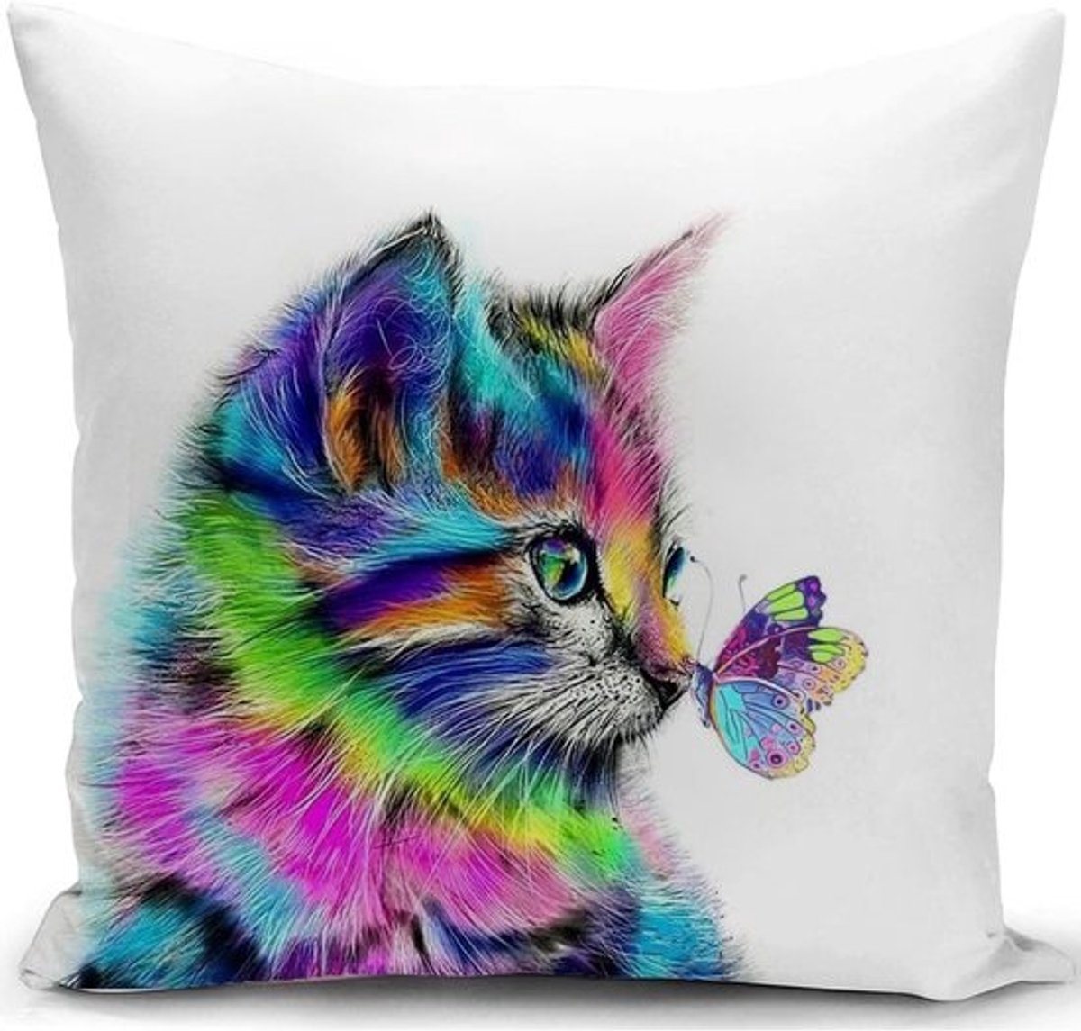 Kussenhoes voor kattenliefhebbers - Decoratieve kussenhoes voor woonkamer, bank en bed - 45 x 45 cm, ideaal cadeau voor vrouwen