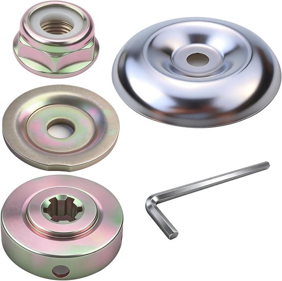 5-delig Reparatieset voor bosmaaier, metalen moeren en adapter voor messen, bevestigingsplaten en adapter voor grasmaaiermesjes — afbeelding 5