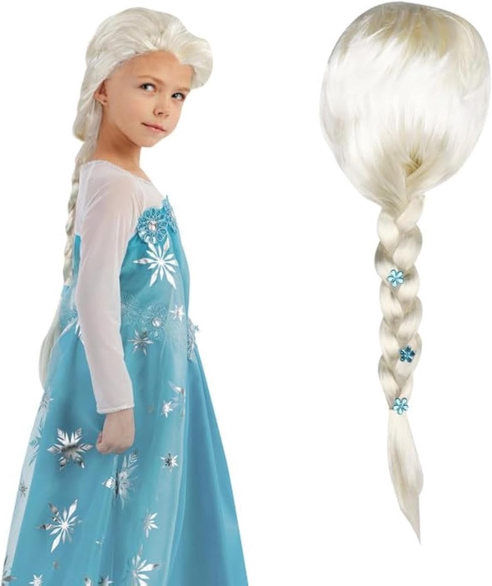 Prachtige Elsa Kinderpruik - Kostuumaccessoires voor Feestjes, Verjaardagen en Cosplay Events