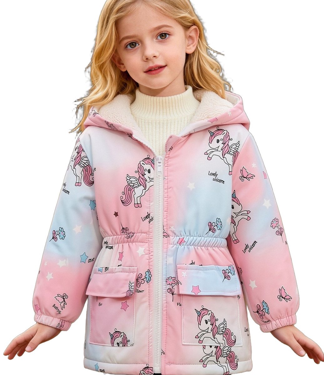 Currero Winterjas Parka Meisjes Lange Jas Meisje Wintermantel Overjas Gewatteerd Waterdicht Winter Stijlvol Mantel Kinderen 9-12 Maanden Roze