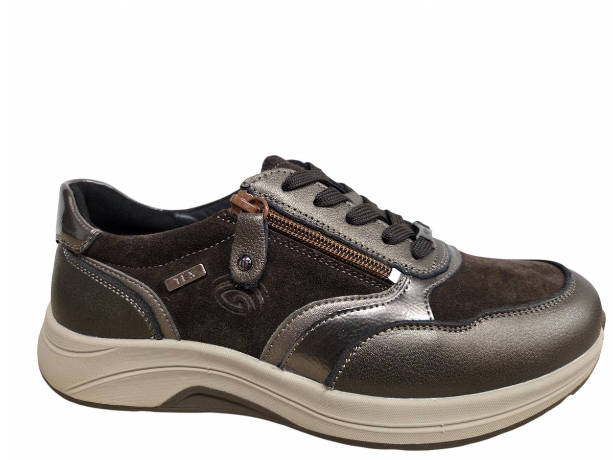 G Comfort R-5189-1BC Bronce Combi Sneakers Brons Bruin Leer en Suede Dames - Bruin/Brons - 38