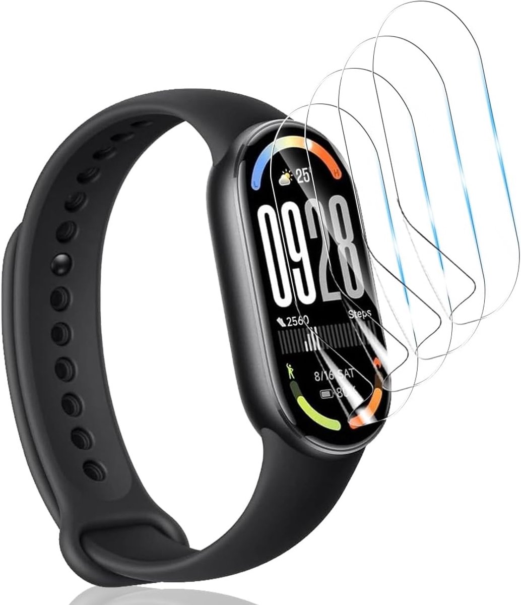 Displaybeschermfolie voor Xiaomi Smart Band 10, 4 stuks, flexibele TPU, volledige bescherming, HD, krasbestendig, volledige afdekking, displaybeschermfolie voor Xiaomi Smart Band 10, geen