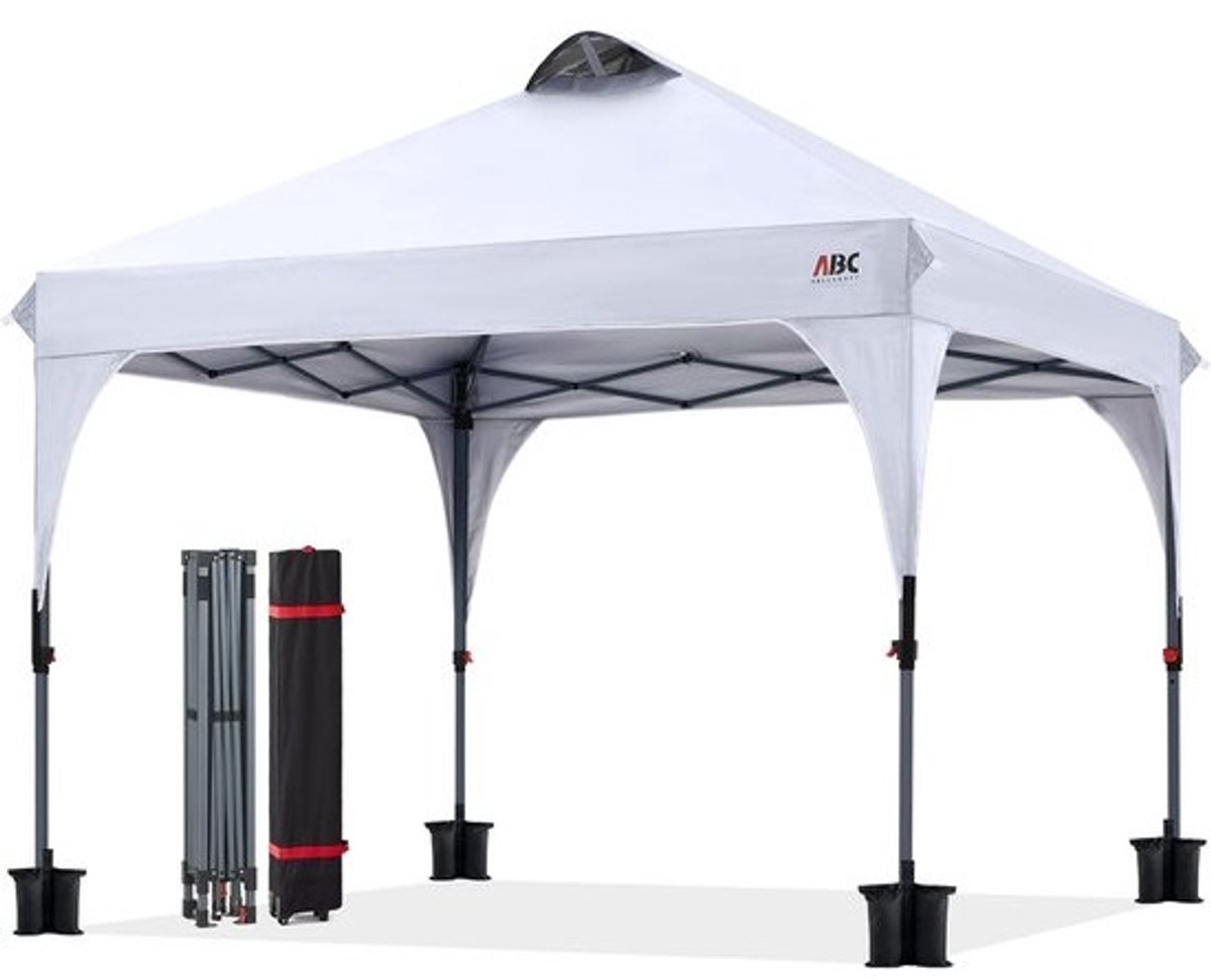 Opvouwbare Partytent met Roltas en Zijwanden - 2.5x2.5m Wit