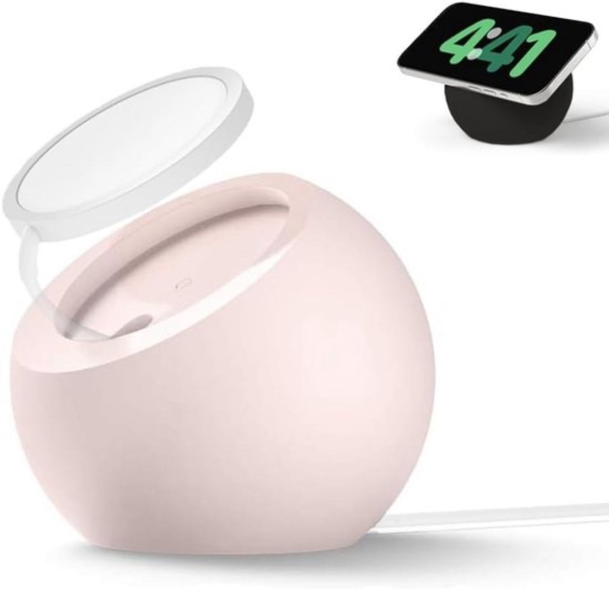 Draadloze Oplaadstandaard Compatibel met MagSafe voor iPhone 15, 14, 13, 12 Serie - Premium Siliconen - Roze