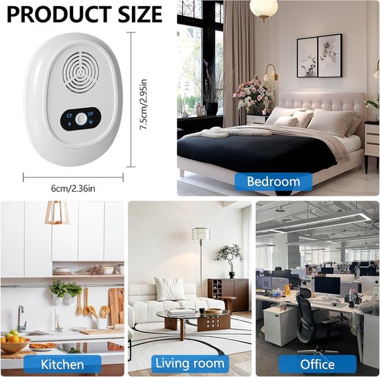 6 stuks ultrasone ongediertebestrijder, stopcontact, insectenwerend middel, plug-in, ultrasone ongedierteverjager voor muggen, kakkerlak, muizen, spinnen, vliegen — afbeelding 5