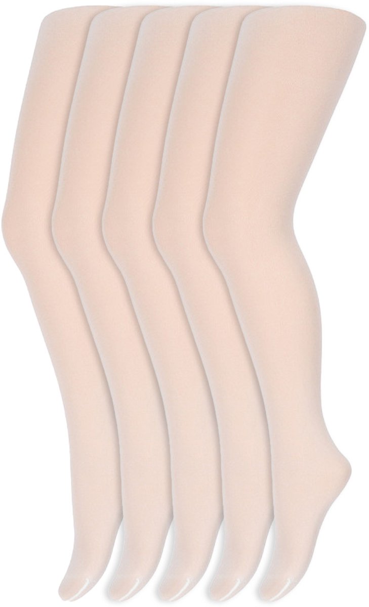 Kinderpanty's | 40 Denier | Merk: Yellow Moon | Maat: 98 T/M 176 | Kleur: Wit | 5 Paar
