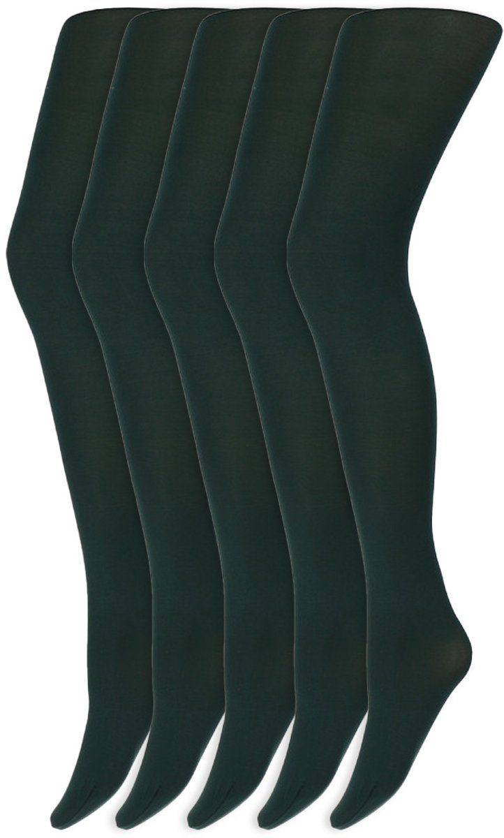 Marianne Gekleurde Panty’S | Micro | 60 Denier | Merk: Marianne | Maat: S T/M Xxl | Kleur: Donker Groen | 5 Paar