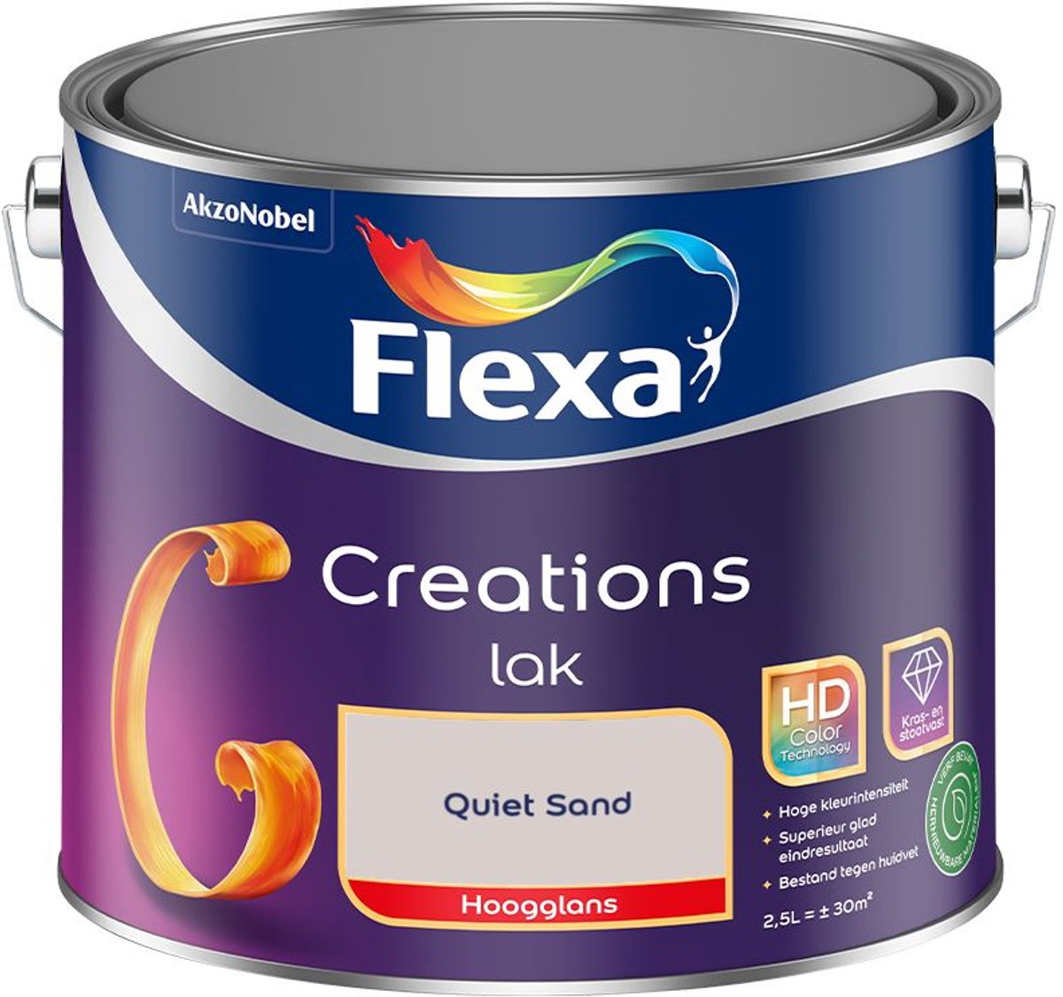 Flexa - Creations Lak Hoogglans - Quiet Sand - 2,5 L - Kleur Van Het Jaar 2027