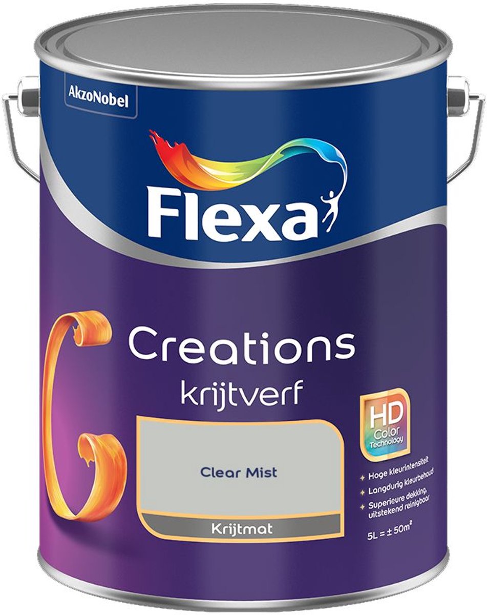 Flexa - Creations Muurverf Krijt - Clear Mist - 5 L - Kleur Van Het Jaar 2027