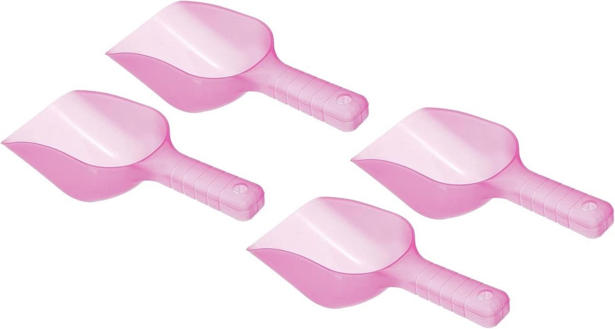 Set van 4 Plastic IJslepels voor Keuken en Bar, Ideaal voor Feestjes, 16 x 3.2 x 2.2 cm, Roze