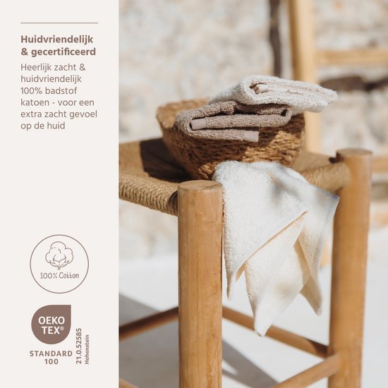 Meyco Baby Monddoekjes - 6 stuks - 30x30 cm - Natural / Soft Sand / Taupe van Merkloos — afbeelding 3