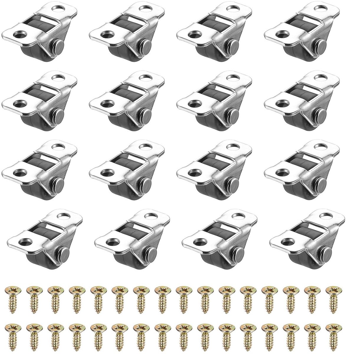 Set van 16 Mini Meubelswielen - 12mm Rubber Rollen voor Meubels, Vloerbescherming, en Gemakkelijk Verplaatsen van Meubels