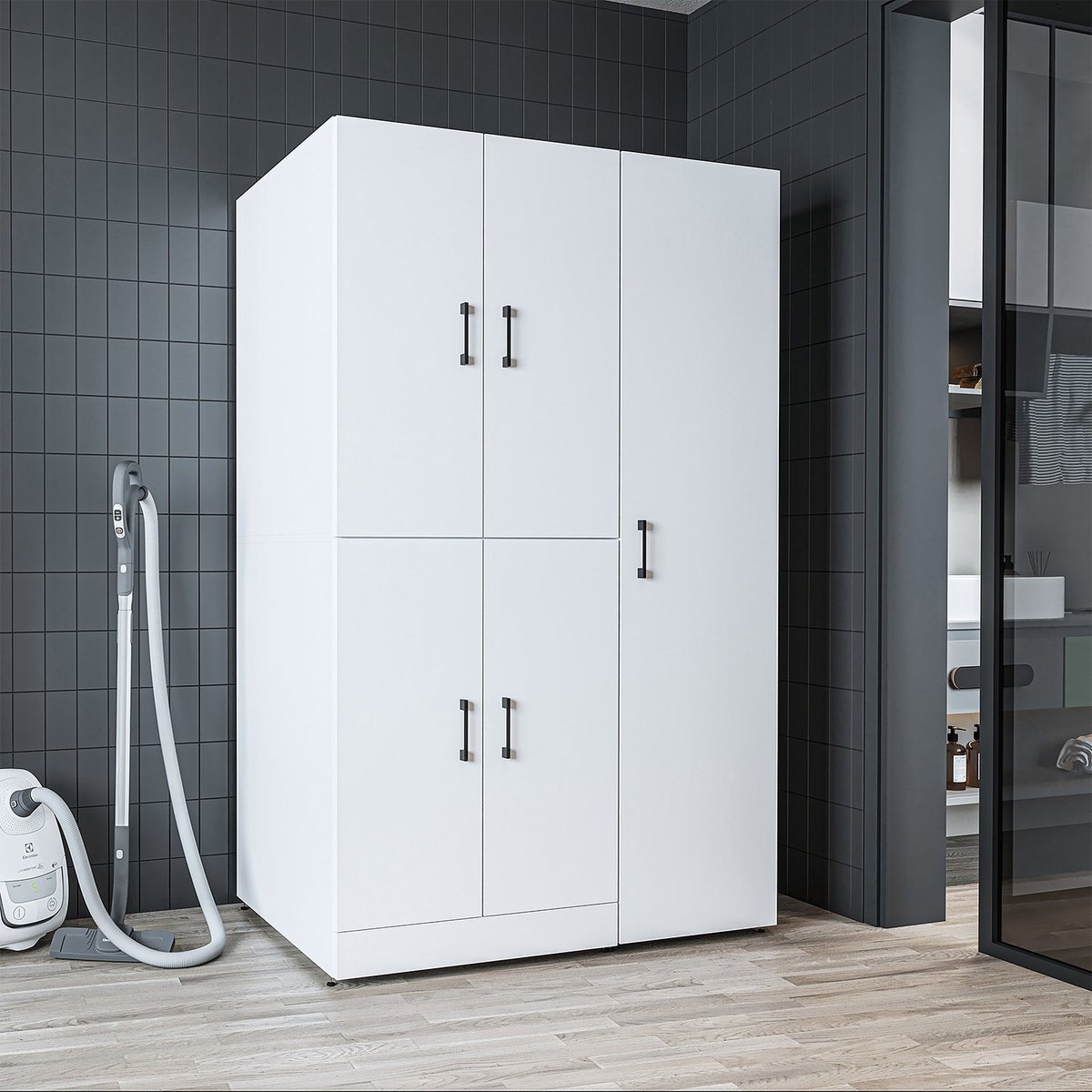 Roomart DORA-II Wasmachine Ombouwkast 115x186 cm - Wit
