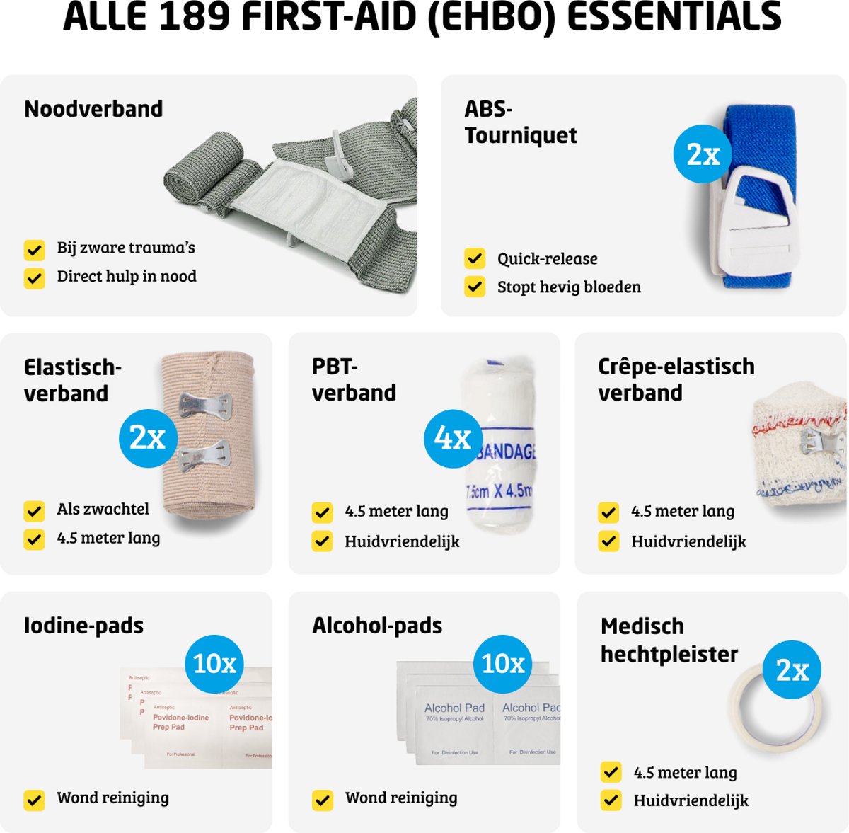 Forturus® Trauma EHBO Kit 189-delig – Professionele EHBO Set & Verbanddoos met Trauma-drukverband, Spalk, CPR-masker & Trauma-schaar in MOLLE-pouch voor Noodpakket, Auto, Thuis & Outdoor – foto 3