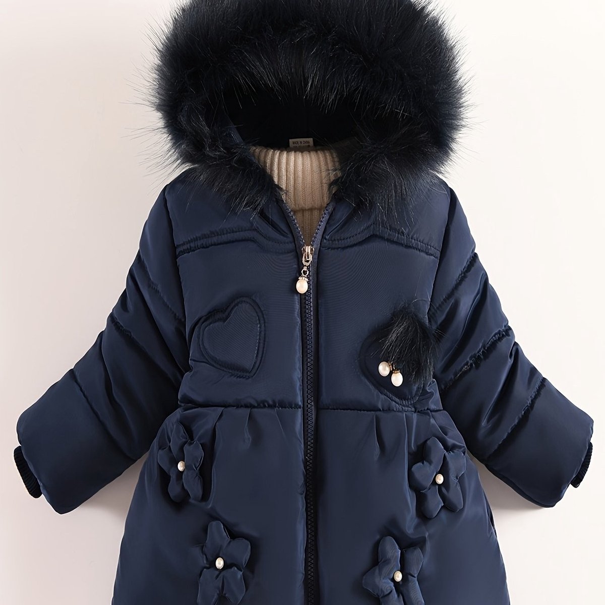 Currero Winterjas Parka Meisjes Lange Jas Meisje Wintermantel Overjas Gewatteerd Waterdicht Winter Stijlvol Mantel Kinderen 3-4 Jaar Blauw