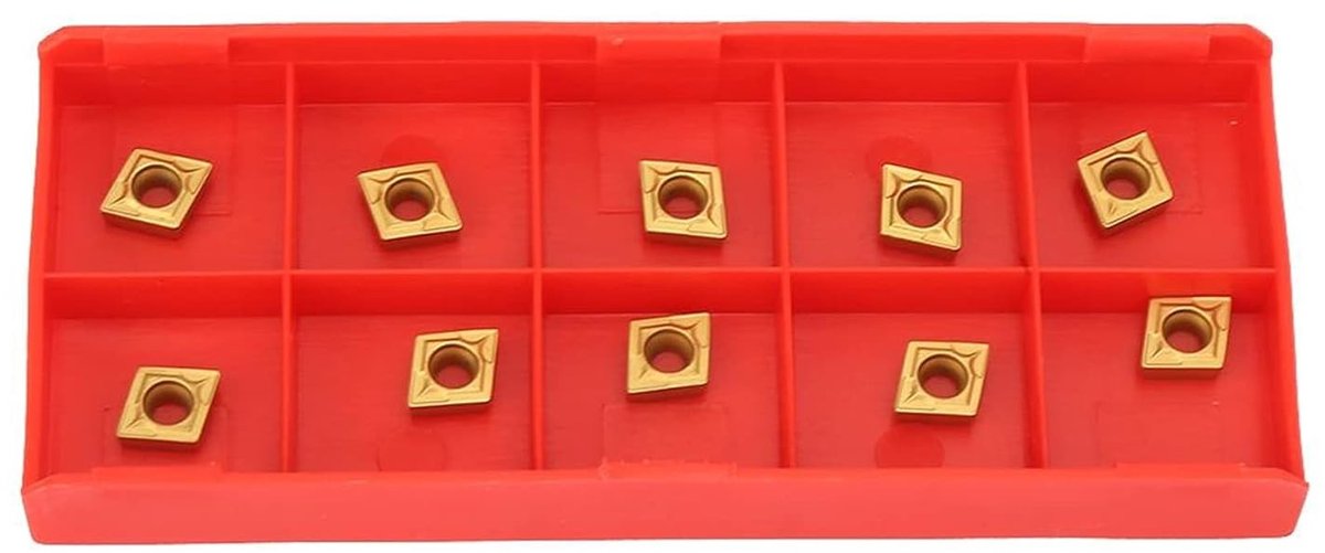CNC Freesgereedschap met Carbide Inserts, 10 Stuks CCMT060204, Precisie Snijgereedschap voor Draaibanken met Coated Bladen en Sleutel
