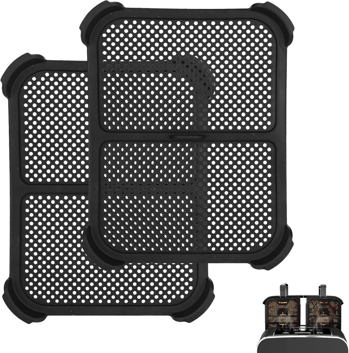 Set van 2 Siliconen Spatdeksels voor Airfryer - Herbruikbaar en Effectief Vet Spatdeksel voor Koken en Bakken