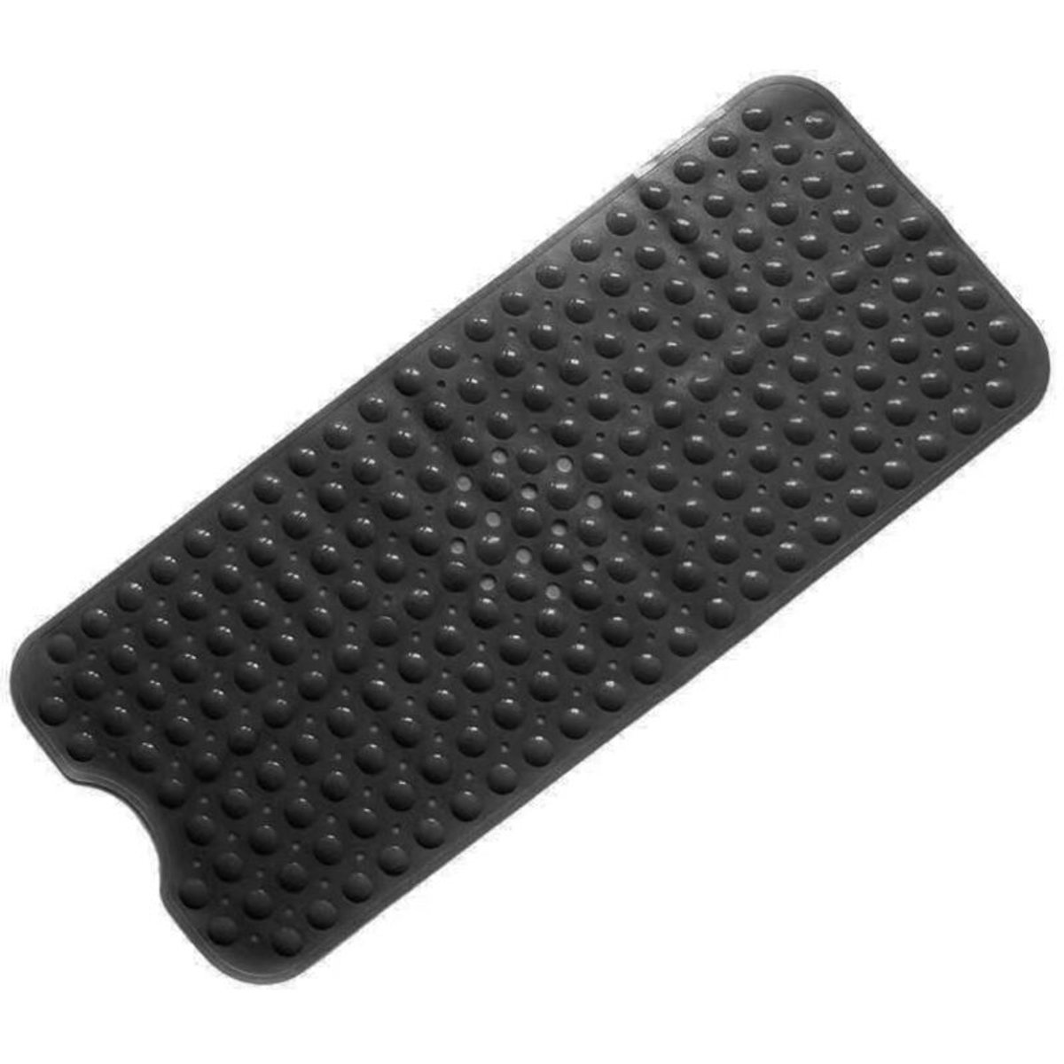 Zwarte antislip badkamermat geschikt voor sterke zuignappen, antislip en veilig, schimmelwerend, machinewasbaar.