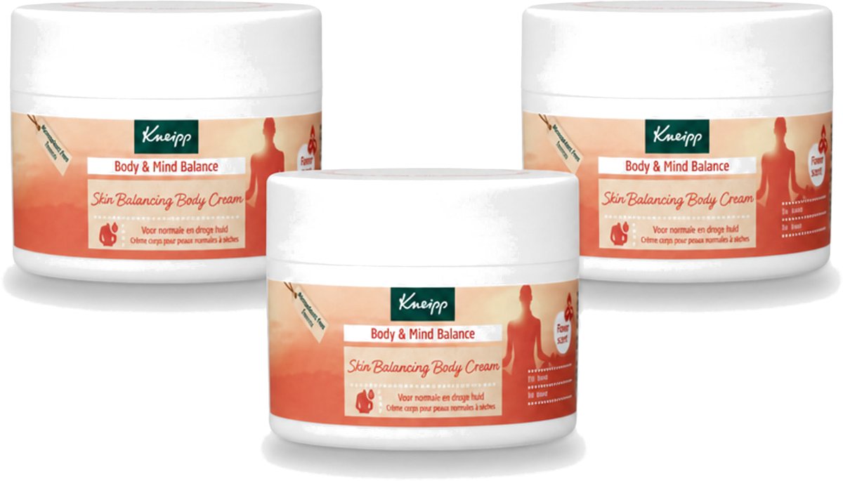 3 x Kneipp - Body crème - Body & Mind Balance - Iris & Vetiver - 200 ml - Voordeelverpakking - 3 stuks