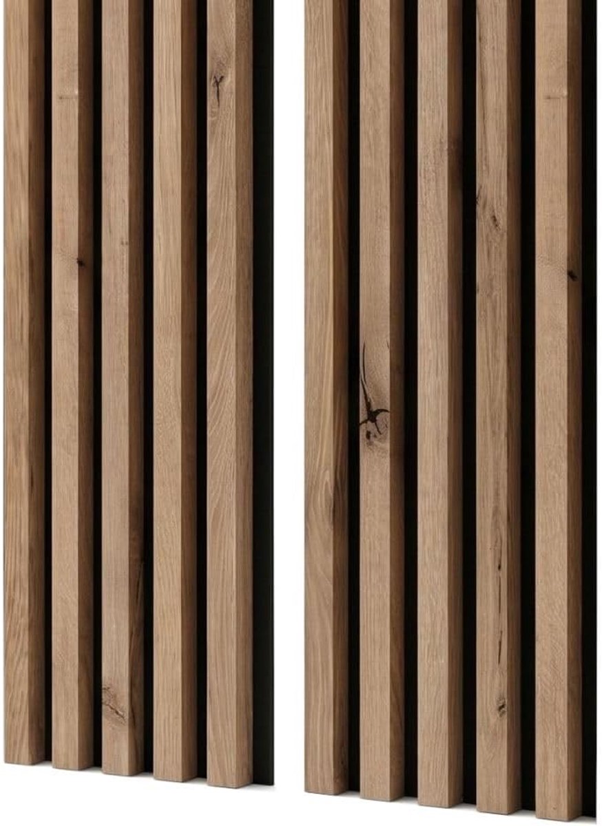 Wandpanelen Akoestische Panelen 240x53 cm Kleur: Eiken Artisan, Lamellenwand op Vilt Wandbekleding als Geluidsisolatie Binnendecoratie Lamellenbekleding