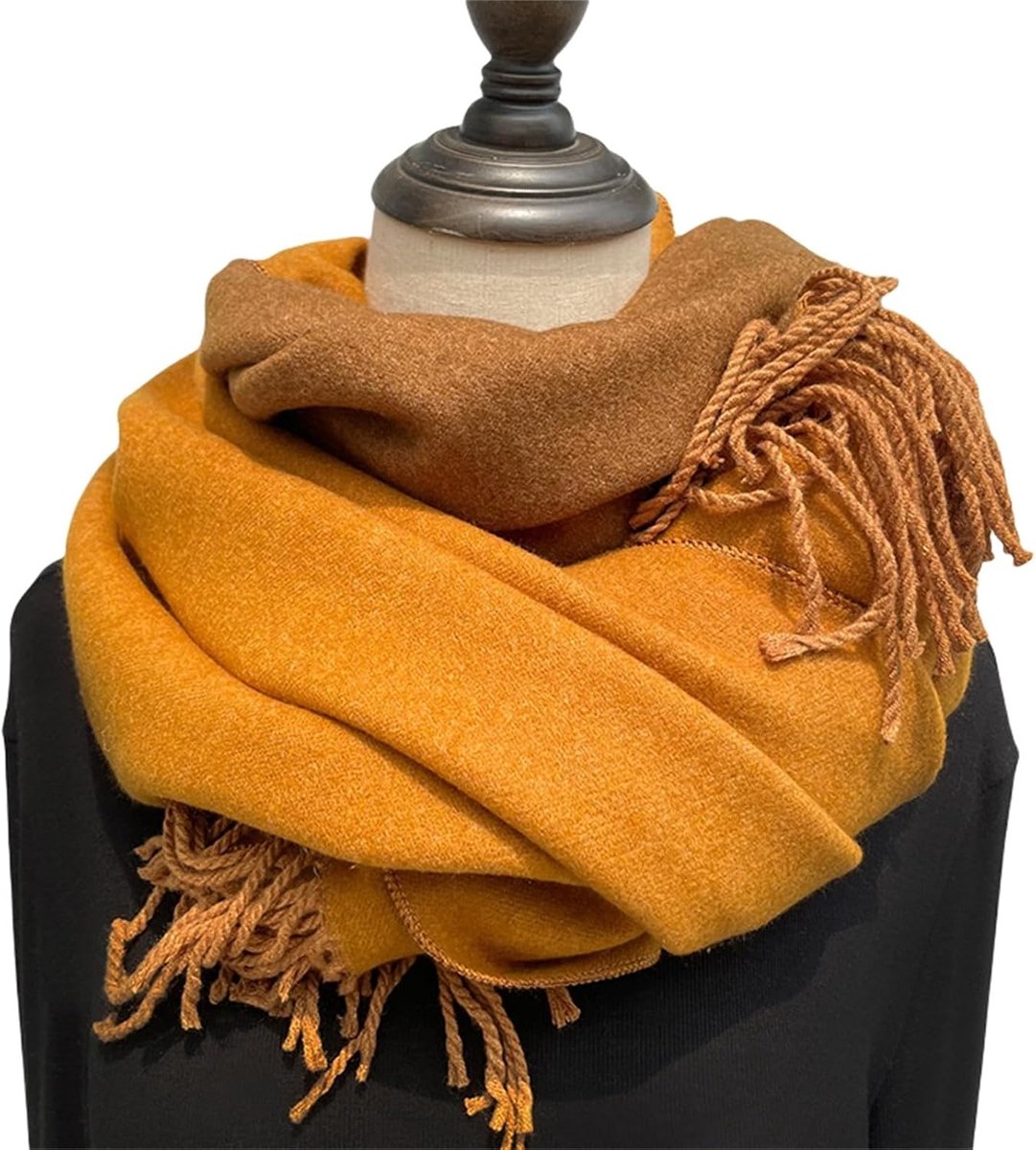 Shawl wraps Double-Sided Long Scarf Shawl Dual-Purpose Women'S Winter Warm Thickened Men'S Neck Scarf