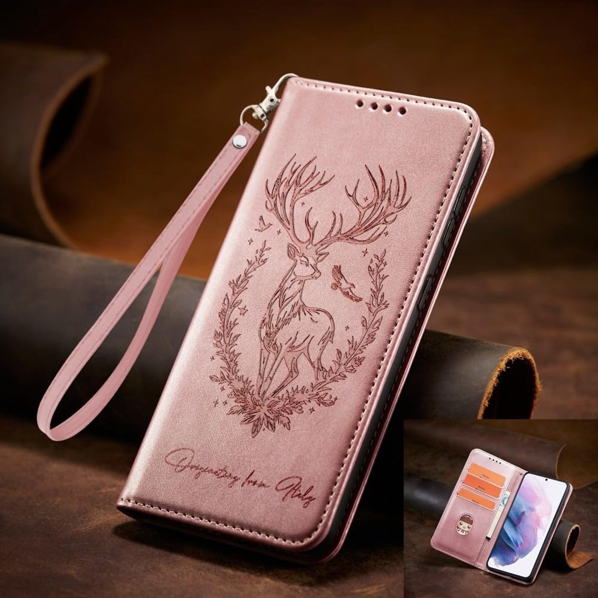 Compatibel voor OPPO Reno 12F 5G / 4G / Reno 12FS 5G (Couleur: roze) Magnetische flip lederen portemonnee patroon ontwerp riem hoesje